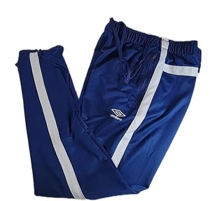 Umbro Premier Track Pants L BLUE Soccer Retro Jogger Sweatpants Ankle Zip Mens - Bild 1 von 14