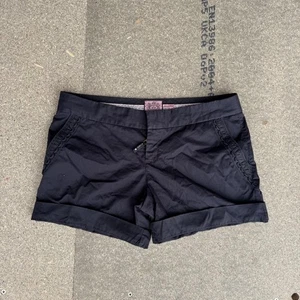 Y2K vintage Juicy Couture mini shorts low rise frill trim pockets chino - Picture 1 of 5