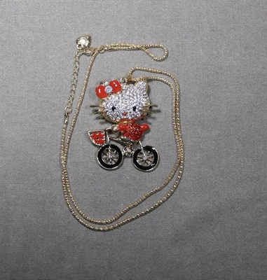 Colar de strass Hello Kitty bijuteria super adorável  - Imagem 1 de 3