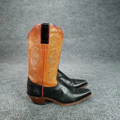 Botas Tony Lama para mujer talla 6,5 B negras tostadas cuero vaquero occidental punta puntiaguda Foto 1 de 4