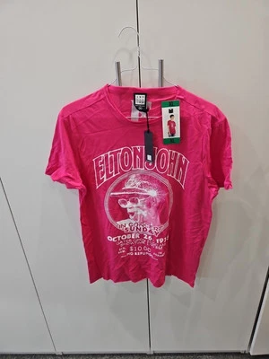 Amplified Elton John Women T-shirt Pink Sort Sleeves Vintage Live Concert XLarge - Image 1 of 3