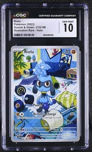 RIOLU Scarlet & Violet Illustration Rare #215 CGC 10 Gem Mint Pokemon - Picture 1 of 2