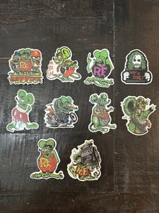Rat Fink Grooviest Ghouliest & Finkies Vinyl Sticker Decal + Nine Other Stickers - Picture 1 of 8