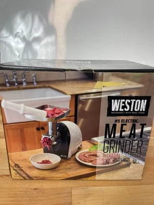 Weston No. 5 Электрическая мясорубка и начинка для колбасы - белый (82-0301-W) - Изображение 1 из 4