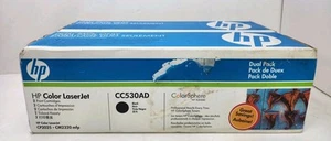 Set Of 2 Genuine HP LaserJet 304A Black Toner Cartridge CC530A - Picture 1 of 3