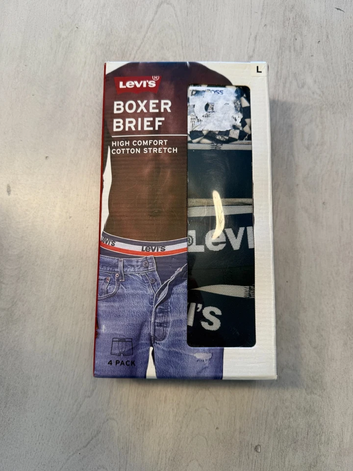 Levi's Boxer Brief (4) Pack Men's LARGE Various Colors NWT - Изображение 1 из 1