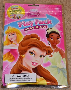 Disney Grab & Go Play Pack Crayons Stickers Coloring Book Princess NEW - Picture 1 of 2