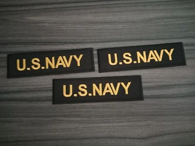 3 pcs US NAVY Patch Iron Embroidered or Sew on Jacket Cloth Shirt - Image 1 of 4