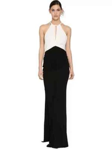 *ALEXANDER MCQUEEN* Black & White Halter Neck Gown women's size 10/IT 46 - Picture 1 of 11