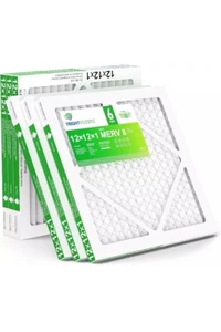 12x12x1 Air Filter 6 Pack, Durable MERV 8 Pleated Home HVAC AC Furnace Filters - Picture 1 of 4