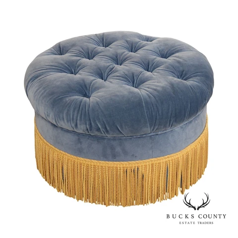 Edward Ferrell Velvet Tufted Round Upholstered Ottoman Cover