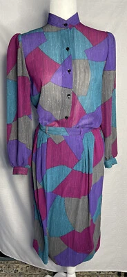 Collegian of California 1970s Skirt and Blouse Set 5/6 Polyester Colorful Vtg - Image 1 of 4