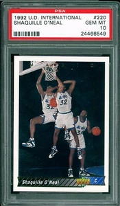 1992 Upper Deck International Basketball #220 Shaquille O'Neal PSA 10 - Picture 1 of 2