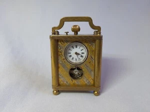 Bronze Brevet Miniatur Kutschenuhr, funktioniert - Bild 1 von 6