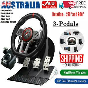 NEW Car Racing Gaming Steering Wheel Pedal Driving Simulator for Xbox One/360 PC