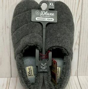 Dearfoams Soft Memory Foam Charcoal Gray Slip Op Slippers XL 11-12 Washable NWT - Picture 1 of 3