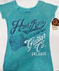 HARD ROCK CAFE GUITAR CO ORLANDO TEAL T-SHIRT LADIES SIZE XS