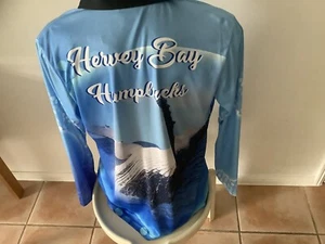 Fishing Shirt Woman’s Long Sleeve Hervey Bay Humpbacks Size 16 VGC - Picture 1 of 4