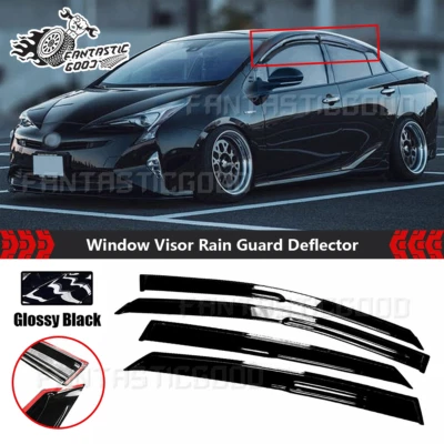 Kit deflector protector de lluvia visera ventana estilo JDM Mugen para Toyota Prius 2016-2021 Foto 1 de 4