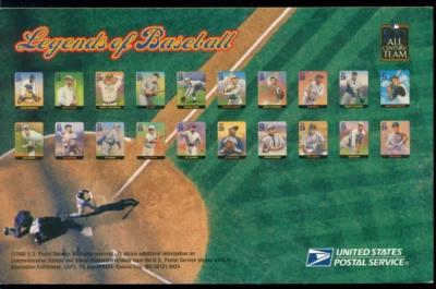 Mint Booklet of 20 Cards - Scott# U337-56 - Legends/Baseball = Issue Price $8.95 - Image 1 of 2