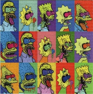 Wild Tripping Simpsons BLOTTER ART pestañas perforadas arte psicodélico - Imagen 1 de 1