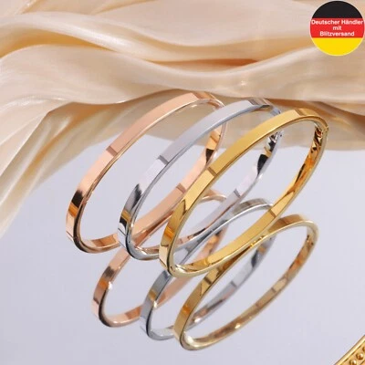 Damen Armreif Armband Modeschmuck aus Edelstahl Silber Gold Roségold - Bild 1 von 4