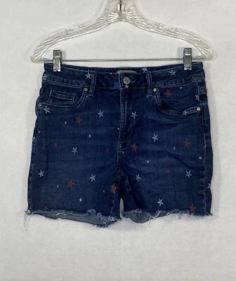 Falls Creek Stretch Denim Shorts Size 6 Red White Stars Foto 1 de 4