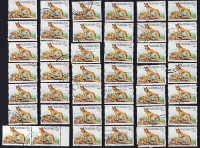 1980 20c DOG DINGO Australia x 42 Used - Image 1 of 2