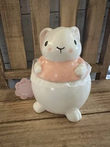 10 Strawberry Street Bunny 4x5.5in Ceramic Canister Jar New Easter Decor Rabbit - Picture 1 of 6