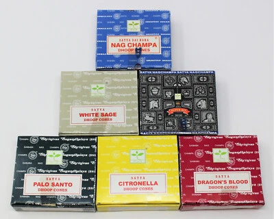 Satya Nag Champa Incense Cone Lot 6 Boxes, 72 Cones Sampler Best Seller Bulk Lot - Image 1 of 4