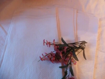 3 ANCIENS TORCHONS CREME PUR LINOURLETS MAINS 72X80 CM - Photo 1/4