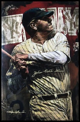 Giclee grande LE Babe Ruth firmado por su hija Julia Stevens Stephen Holland JSA Foto 1 de 2