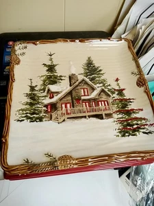 Platos de cena St. Nicholas Square Snow Valley Cabin 10 5/8" (juego de 2) - Imagen 1 de 3