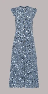 Whistles Wild Leopard Print Frill Dress, Size 16, RRP £129 - Picture 1 of 8