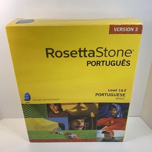 Rosetta Stone Portuguese Brazil Level 1 & 2 Version 3 Complete In Box CIB - Picture 1 of 6