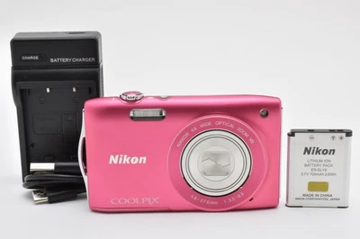 [Near MINT+++] Nikon Coolpix S3300 16.0MP Compact Digital Camera pink From JAPAN - Image 1 of 4