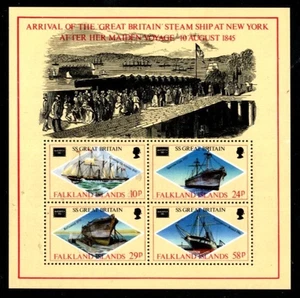 Falkland Islands 449a MNH Sheet of 4 Sailing Ships Nice Price - Picture 1 of 1