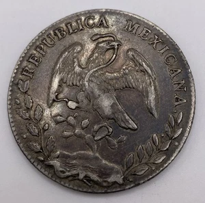 1895 8 Reales Silver Coin Spain Mexico Mint Guatemala City Antique Pirate Ship - Picture 1 of 4