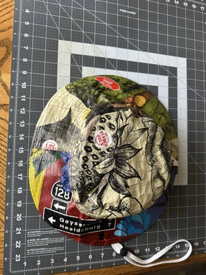 Fun hat, Fishing/sun Bucket Hat Up-cycled Trader Joe’s Bags. As Pictured. - Image 1 of 4