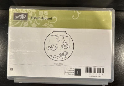 Stampin’ Up Fishin’ Around Unmounted Wooden Block Rubber Stamp - Image 1 of 2