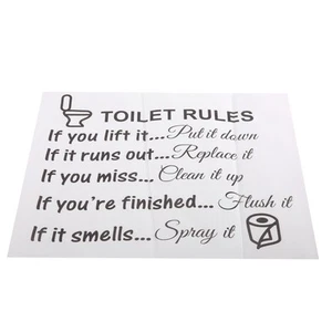 Toilet Rules Bathroom Removable Wall Sticker Vinyl Art Decals DIY Home5548 - Picture 1 of 10