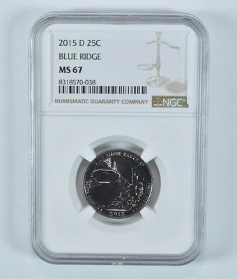 2015-D Washington Quarter Blue Ridge America The Beautiful MS67 NGC *9851 - Image 1 of 4