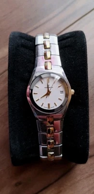 2006 Women's Accutron Barcelona-Swiss Made-Gold/Silver Tone-Date-New Battery-EUC - Image 1 of 4