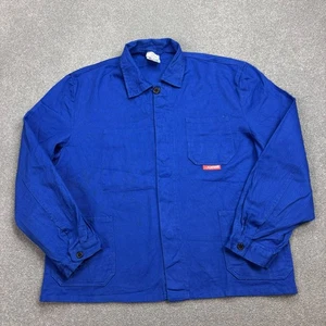 French Jacket Adult Large Blue VINTAGE Workwear Sanfor Canvas Chore Utility Men - Picture 1 of 9