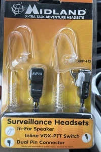 MIDLAND X-TRA TALK ADVENTURE SURVEILLANCE HEADSETS AVP-H3 - Picture 1 of 3