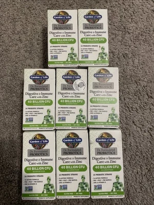 B LOT 8 Garden of Life Probiotics Digestive Immune Care Zinc 30 Capsules 1/2026 - Image 1 of 3