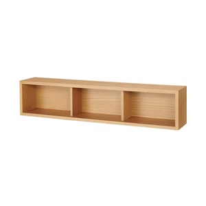 MUJI Wall-Mounted Storage Box Oak Veneer 88cm Easy Install No Trace Wall Shelf - Picture 1 of 9