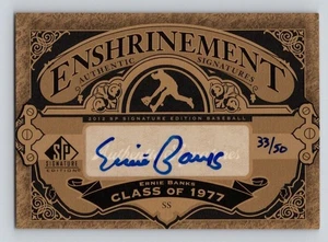 ERNIE BANKS 2012 SP EDICIÓN FIRMA CLASE CONSAGRACIÓN 1977 AUTÓGRAFO 33/50 - Imagen 1 de 2