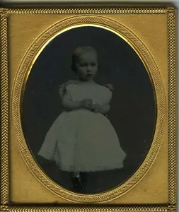 AMBROTYPE PHOTO photographie, petite fille enfant little girl 1880 - Picture 1 of 1