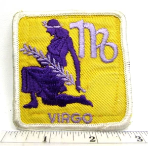 Vintage Virgo Jacket Patch Badge Zodiac Astrology August 23 - September 22 - Picture 1 of 3